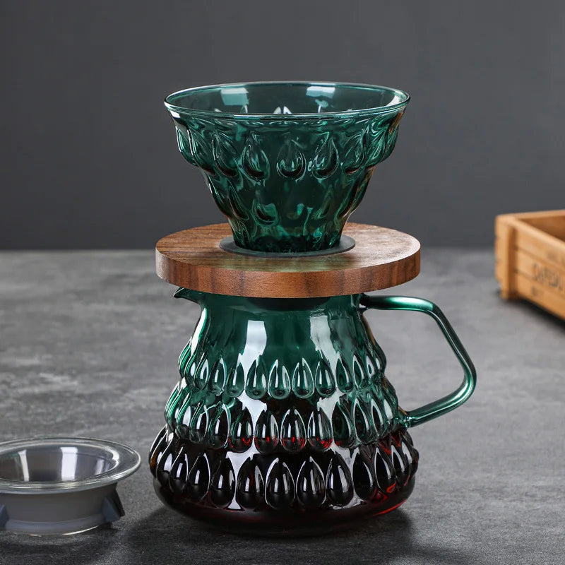 Wholesale Custom Logo Ceramic Pour Over Coffee & Tea Dripper Portable Reusable Clever Smart Coloured Glass Filter Set