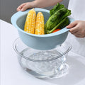 Modern Simple Double Layer Plastic Colander Kitchen Utensils for Fruit & Vegetable Washing Drain Basket