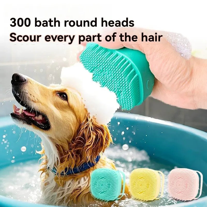 New Shampoo Pressing Bath Brush Pet Bath Cat and Dog Foam Brush