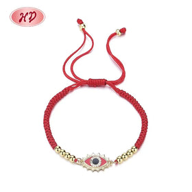 Fashion Jewelry Eye Wholesale 18K Gold Plated Aaa Cubic Zirconia Women Devil'S Eye Woven Bracelet Delight