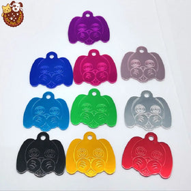 Stocked Low MOQ Anodized Aluminum Pet Cat Dog Head Shape Collar ID Name Tags