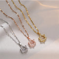 Wholesale Waterproof Stainless Steel 18k Gold Plated Collarbone Chain Designer Luxury Women Six Pointed Star Necklace
