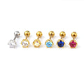 New Arrival Fashion Stud Earrings Shiny Crystal Zircon Stainless Steel Ear Piercing for Women Girls