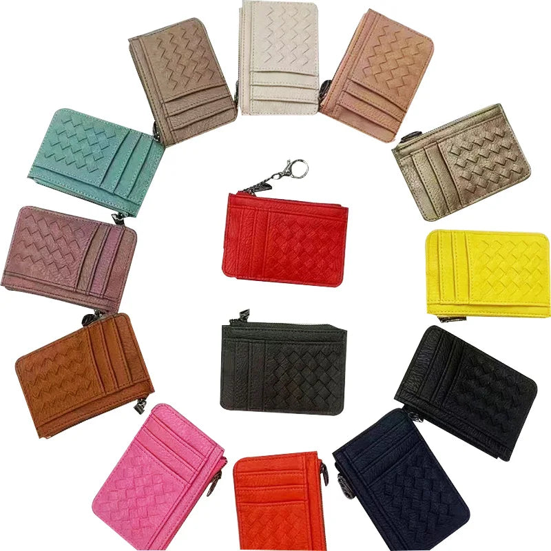 Vegan Leather Mini Purses Wallet Keys Organizer Fashion Leather Card Holders