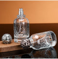 High-end Round Empty 100ml  Perfume Glass Spray Bottles with Metal Round Patterned Cap