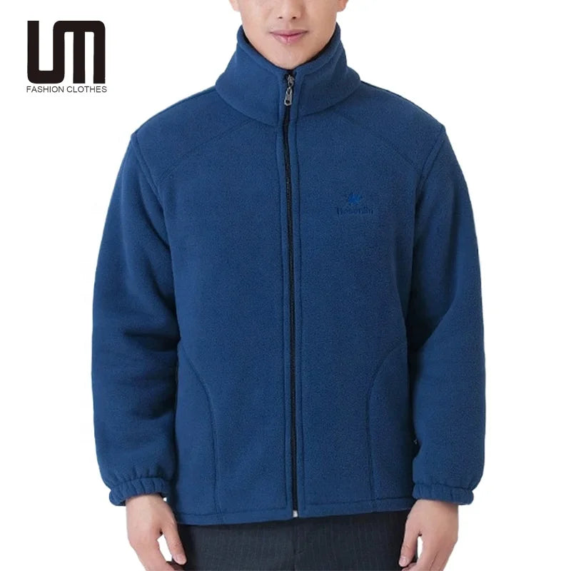 Liu Ming Fashionable 2025 Spring Autumn Men Casual Fleece  Zipper Stand Collar Solid Color Outwear Jackets
