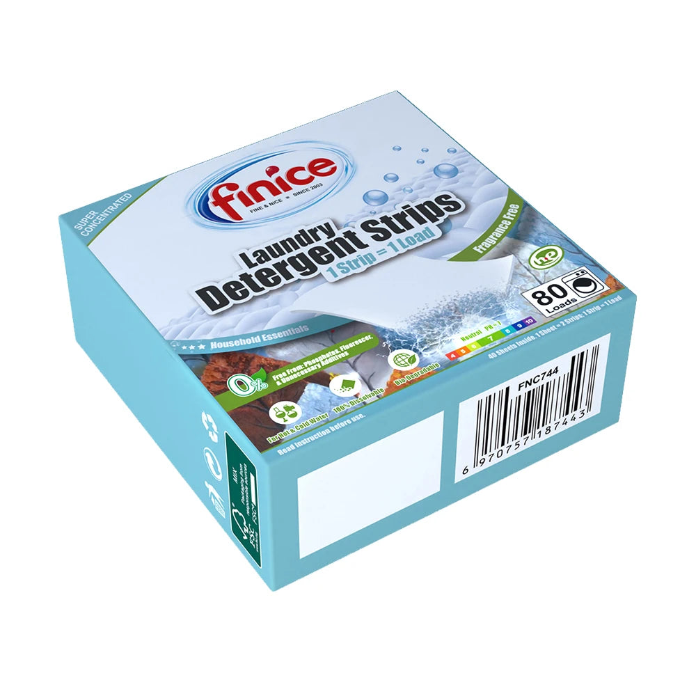 Finice Eco-friendly Disposable Laundry Detergent Sheets in Tablet Form Super Concentrated & Deep Cleaning