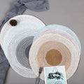 Cotton Yarn Ramie Placemat Wholesale Nordic Minimalist Style Woven Mat Dining Table Mats Round Gradient Color Placemats
