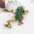 Unique Brooch Custom Alloy Rhinestone Crystal Frog Animal Brooch Pins for Unisex Clothing Accessories-Party Gift