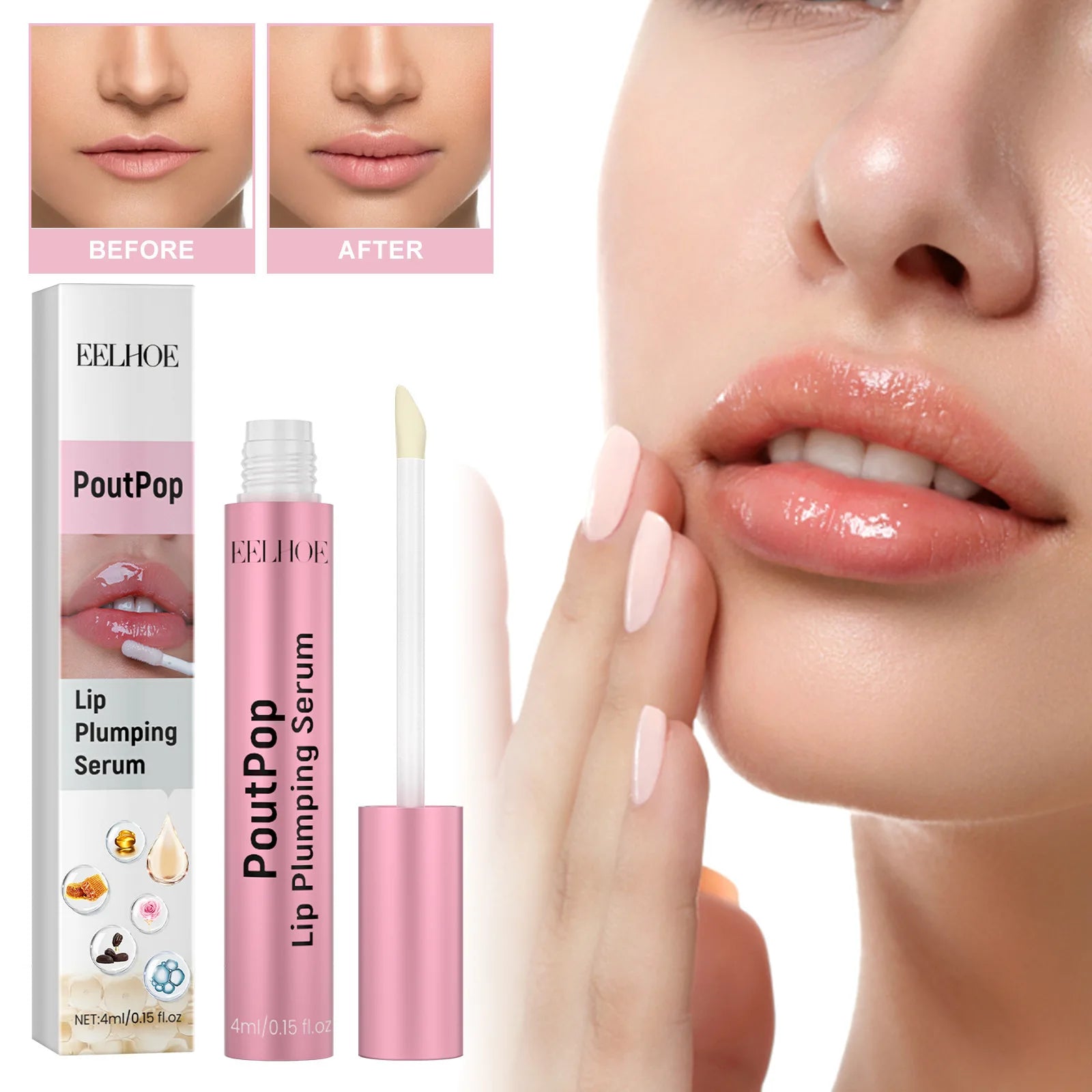 EELHOE New Arrival Lip Plumping Serum Plump and Moisturize Lips Reduce Lip Lines Dry and Dead Skin