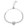 925 Silver Vintage Style Heart-Shaped Charm Bracelet with Moissanite for Women Simple Design for Anniversary Occasions