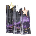 Customized Folk Art Polished Star Design Crystal Trophy UV Printing Custom Crystal Plaque Gift Sublimation Folk Art Crystal