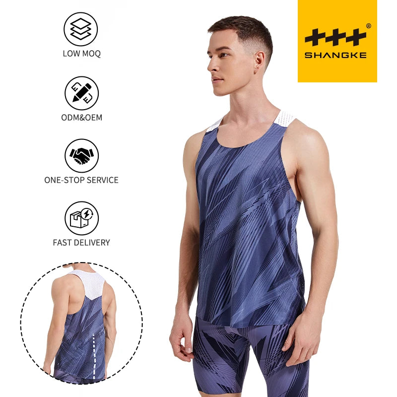 Sewing Process Running Singlet Lightweight Marathon Custom Design Sublimation Printing Gym Tank Top for Adults Running