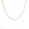Gemnel Fashion 925 Sterling Silver 18k Gold Plated Simple Satellite Chain Bead Glitter Necklaces