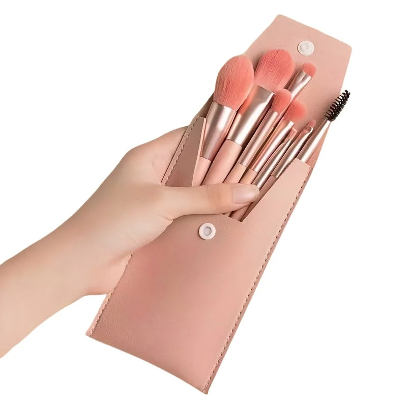 8PCS Makeup Brushes Set Simple Fashion Eye Shadow Brush Plastic Handle Super Soft Artificial Makeup Tools Sets
