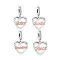 Fit Original Brand Charm Bracelet 925 Sterling Silver Love Heart Sister Grandma Auntie Niece Bead for Women Jewelry Making