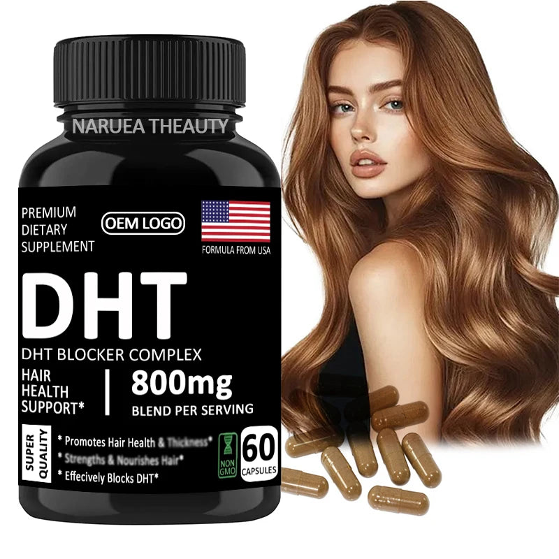 OEM Private Label Adult Hair Loss Supplement DHT Blocker Biotin Vegan Capsules 60 Capsules/Bottle
