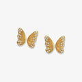 LOZRUNVE Hot Selling Crystal CZ Texture Half Wing Butterfly Stud Earring Set Jewelry Custom