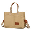Womens Canvas Tote Bags with Multi Pockets Large Satchel Crossbody Laptop Tote Handbags Shoulder Bag for Work