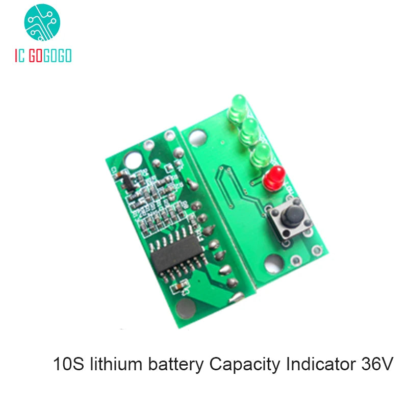 10S Lithium Battery Capacity Indicator 36V Li-ion Lipo Cells Power Level Display Board Tester Meter with Undervoltage Indicator