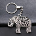WYSIWYG 59x47mm Antique Silver Plated Zinc Alloy Elephant Key Chain Souvenirs Gift P2-ABD-C12386