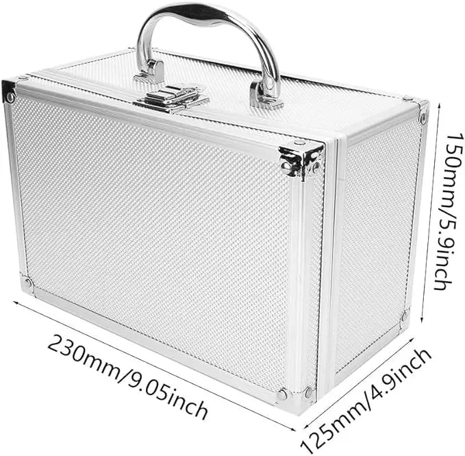 Aluminum Case with Support Silver Tool case Portable Barbetool case