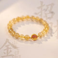 2023 Classic Gold-Plated Citrine Blond Beaded Bracelet for Women Yellow Crystal Rutilated Quartz for Wedding BFF Gift