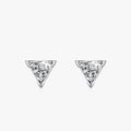 Ailmay Top Quality Real 925 Sterling Silver Simple Triangle Stud Earrings for Women Dazzling Clear Zircon Fine Jewelry