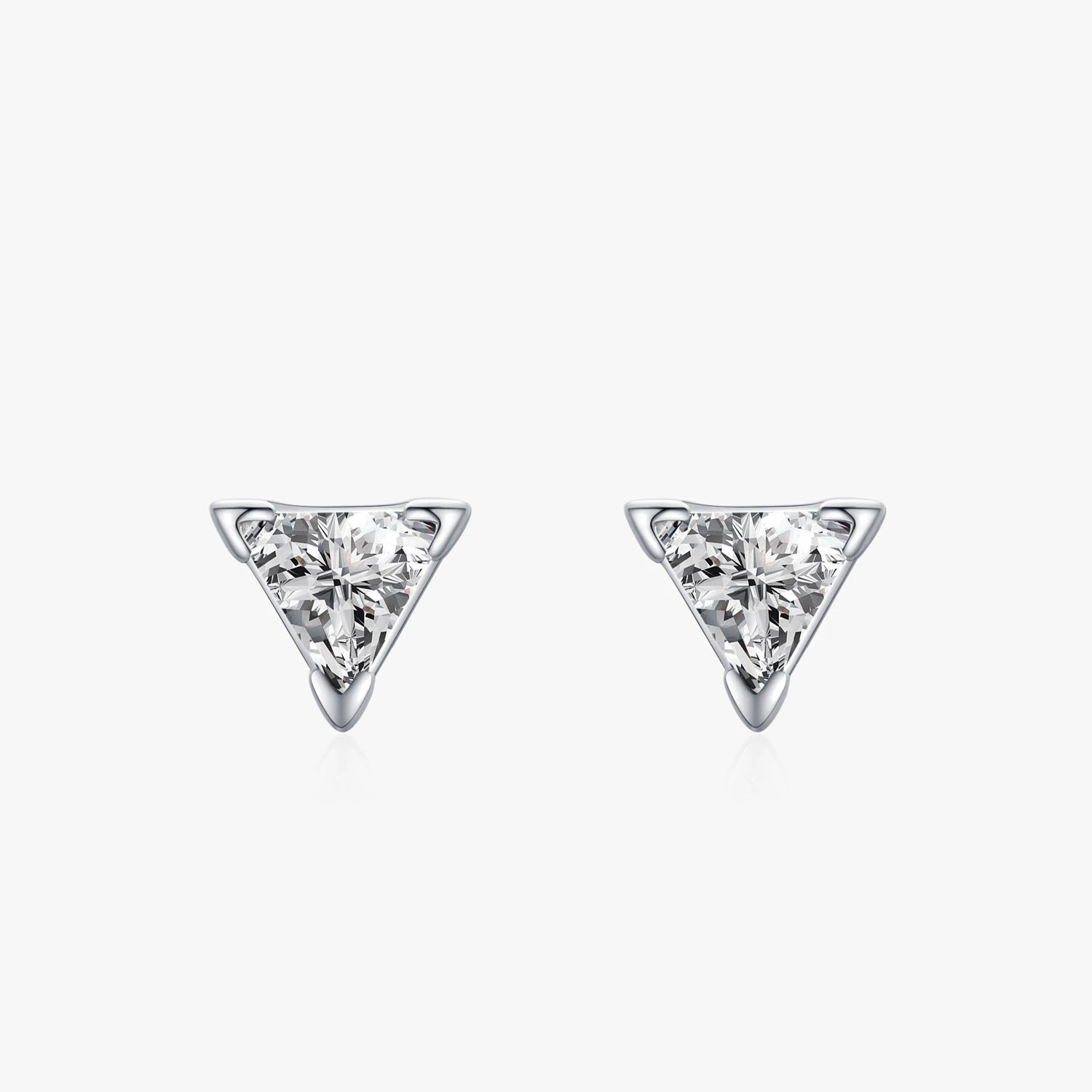 Ailmay Top Quality Real 925 Sterling Silver Simple Triangle Stud Earrings for Women Dazzling Clear Zircon Fine Jewelry