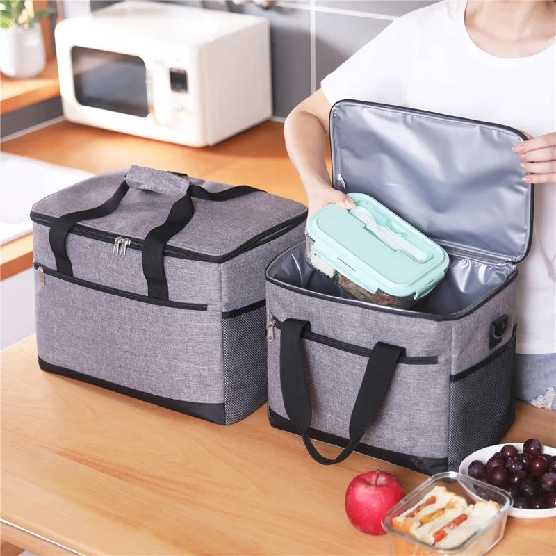 New Fashion Large Capacity Insulated Bag Oxford Cloth Thickened Waterproof Picnic Cooler Bag Lunch Box