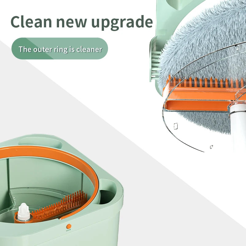 Homettler Green Steel for with Self-Wringer & Eco-Friendly Design for Window Cleaning Dirty Water Separator & Spray