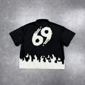 OEM Streetwear  Custom Design Patch Embroidery logo Puffer Button up Open Collar Shirts Nylon Button up Work Shirts