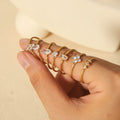 Nabest Waterproof Geometric Cubic Zirzonia Ring Jewelry Women PVD Plated Tarnish Free Luxurious Pave Cz Wedding Rings