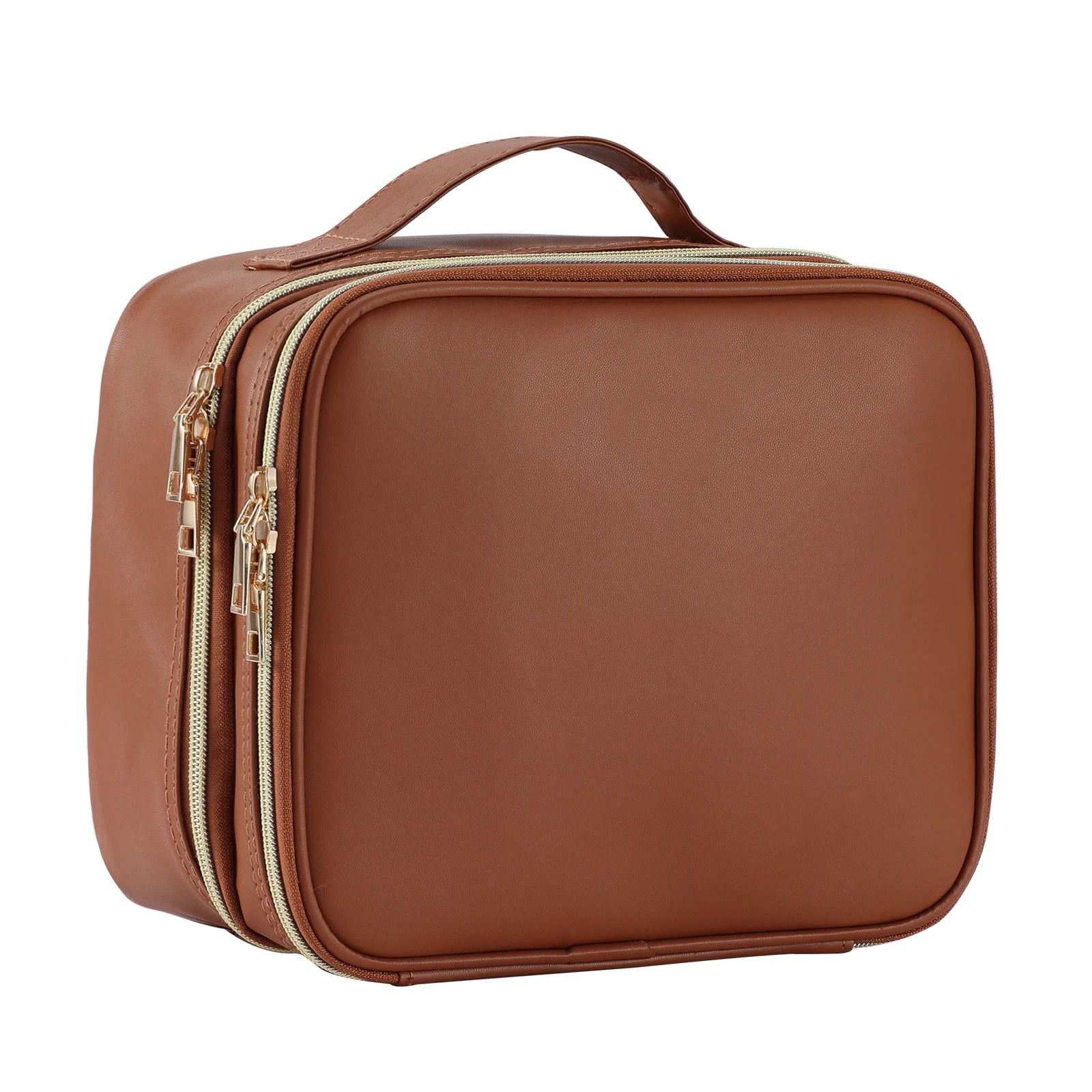Double Layer PU Water Resistant Lightweight Travel Makeup Organizer Case Large Dividers Cosmetic Bags Storage Artist Portable