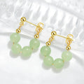In Stock Fashion Hetian Jade Earrings Gouden Oorbellen Unique Handmade Crystal Beaded Hoop Earrings for Women