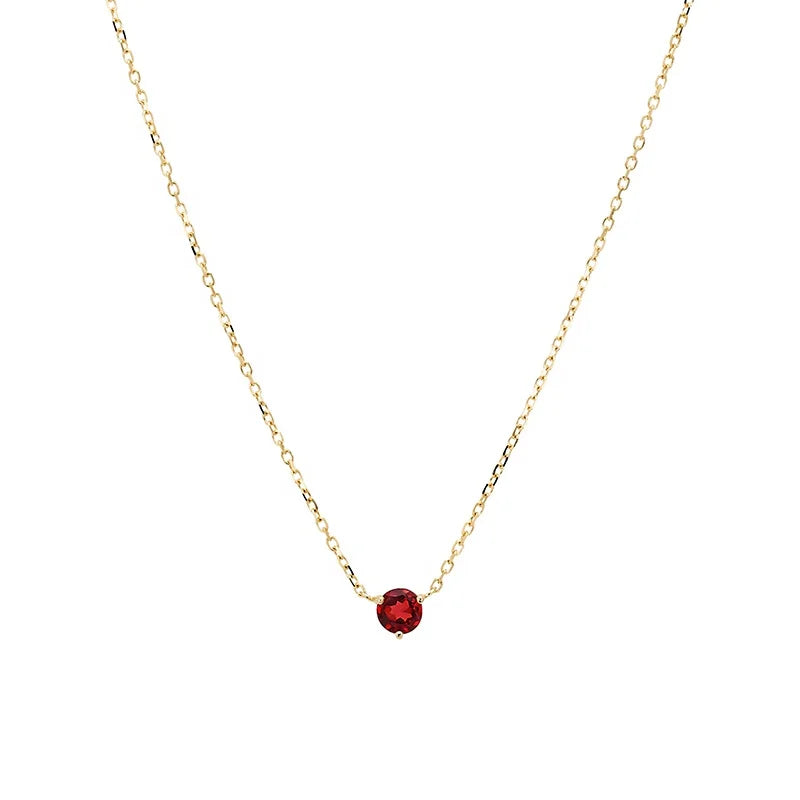 Milskye 925 Silver Gold Plated Solitaire Cubic Zircon Rhinestone Choker Necklace Women