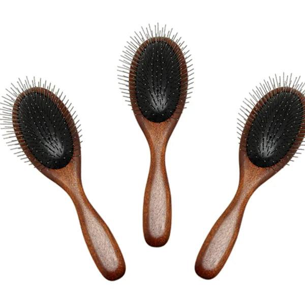 Kissgrooming Hot Selling Easy to Hold Comfort Professional Dog Grooming Slicker Brush Luxury Wooden Handle Pin Brush