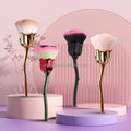 Electroplated Rose Makeup Brush Large Single Set Soft Hair Loose Powder Flower Blush Brush Nail Dust Brush