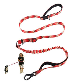 Adjustable Elastic Webbing Seat Belt for Dogs Custom Logo Dual Padded Handle Bungee Car Running Leash Reflective Print No Pull
