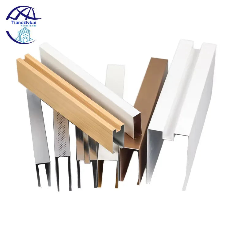 Strip Baffle U Shape Square Tube Ceiling Baffles Decor Powder Coating Design Metal Suspended Aluminum
