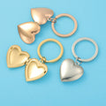 Anniversary Keepsake Stainless Steel Round Heart Photo Frame Memory Locket Blank Keychain Mirror Polished Charm Can Open Pendant