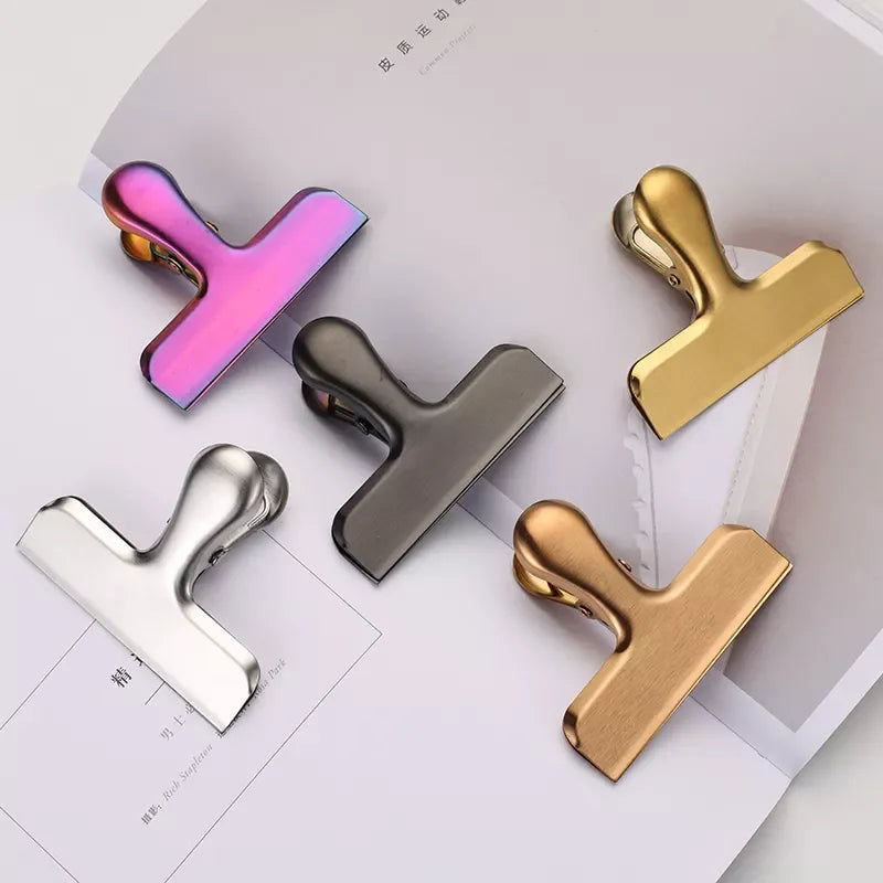Household Tool Heavy Duty Small Stainless Steel Metal Bread Bag Strap Coffee Food Clamp Bag Clip