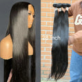 Brazilian Human Hair Bundles With Closure and Lace Frontal Grade 12a 30 Inch Bone Straight Natural Mink Brazilian Hair Bundle