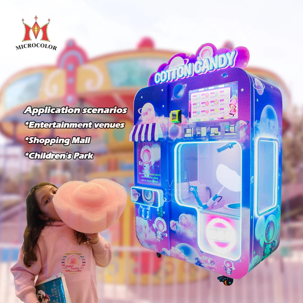 Best Rated Commercial Vertical Cotton Candy Vending Machine Stainless Steel SDK Enabled Cloud-Based Management-Professional