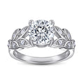 OAHLAN Women's 925 Sterling Silver Trendy Rhodium Wedding/Party Engagement Rings Cut Cubic Zirconia Geometric Romantic