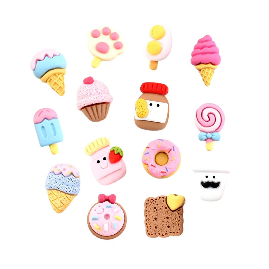 Kawaiii New Style Donut Peanut Butter Ice Cream Design Flat Back Miniature Food Resin Cabochon Craft
