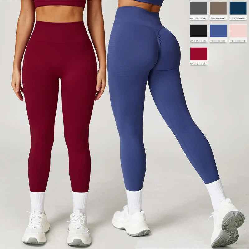 SHINBENE Scrunch Butt Lifting Seamless Booty Leggings High Waist Hip Contour Workout Yoga Pants