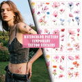 Delicate Floral Arm Collarbone Stickers New Bulk Wholesale Watercolor Flower Temporary Tattoos White Paper for Face Application