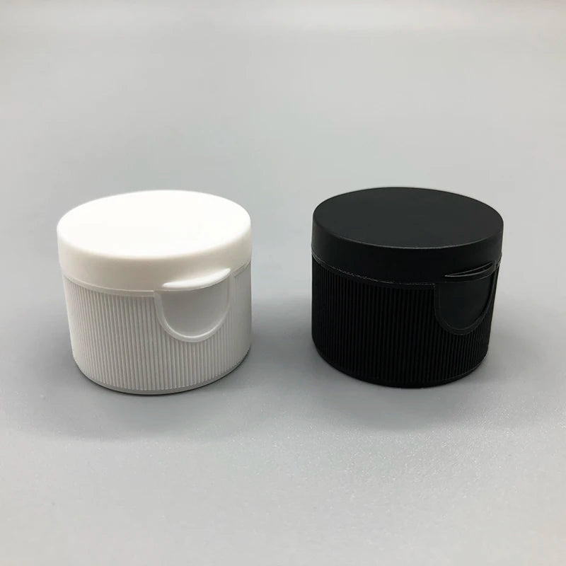 Black White Color 28/410 PP Plastic Flip Top Cap Frosted Surface for Cosmetic Bottles Customizable China Suzhou Haotuo Factory