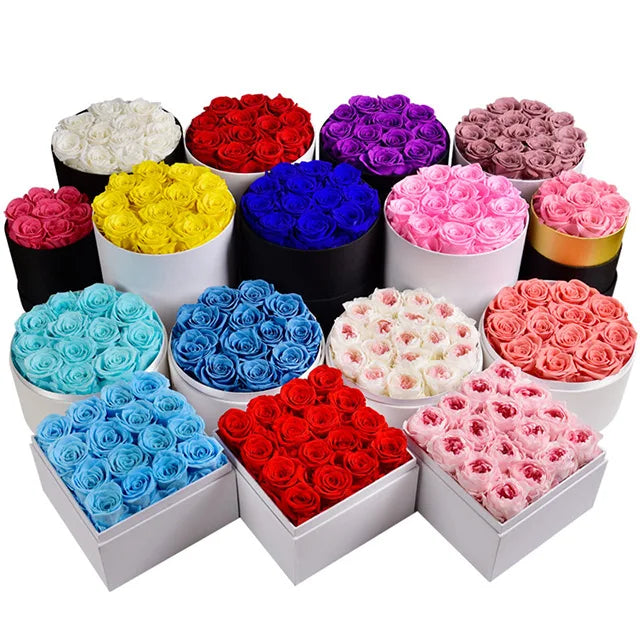 AM-PF040 Ammy Preserved Flower Rose Hug Bucket Factory Wholesale Preserved Flower Gift Box Real Natural Forever Roses